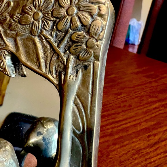 Vintage Lady By the Lake Brass Standing Mirror - Picture 4 of 6